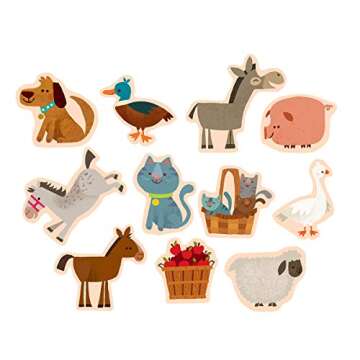 On the Farm Wooden Magnetic Shapes, 9780735333482