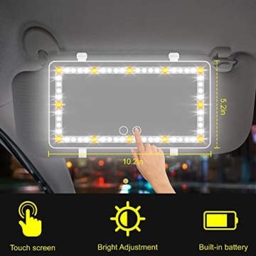 ViLSOM Car Vanity Mirror with LED Lights for Makeup