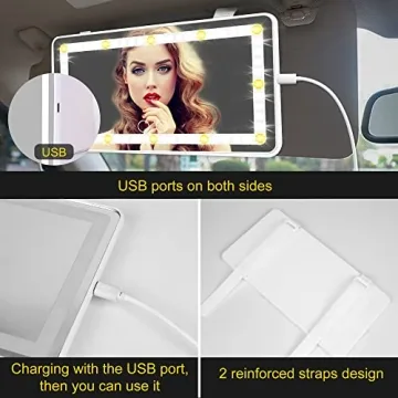 ViLSOM Car Vanity Mirror with LED Lights for Makeup