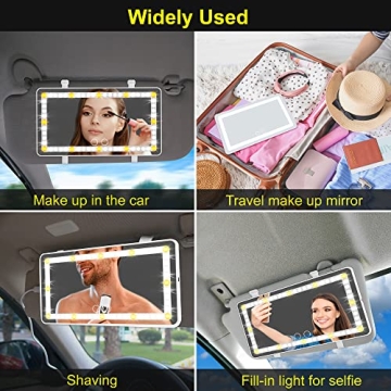 ViLSOM Car Vanity Mirror with LED Lights for Makeup