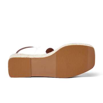 GENSHUO Women's-Platform-Espadrilles-Sandals Open Toe Ankle Strap Casual Wedge-Flatform- Sandal