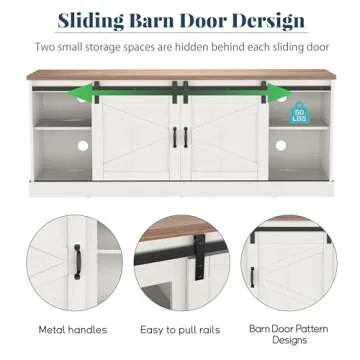 Kurapika Fireplace TV Stand for up to 75" TV, Farmhouse Entertainment Center with 24" Fireplace, 67" Media Console Cabinets for Living Room w/Storage Shelves, Remote Control, White