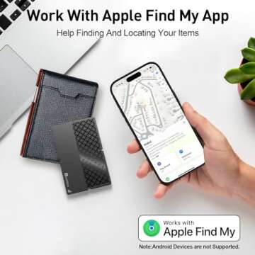 by Air Tag (2025) iOS Only Bluetooth Tracker with Apple Find My, iPhone Smart Card Wallet Finder GPS...