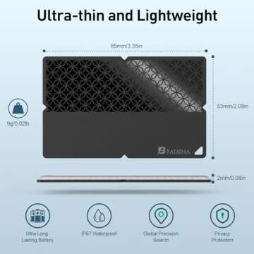 by Air Tag (2025) iOS Only Bluetooth Tracker with Apple Find My, iPhone Smart Card Wallet Finder GPS Tracker, 5-10 Years Battery, Keys Finder and Item Locator for Keys, Bags, Passports, 1 Pack