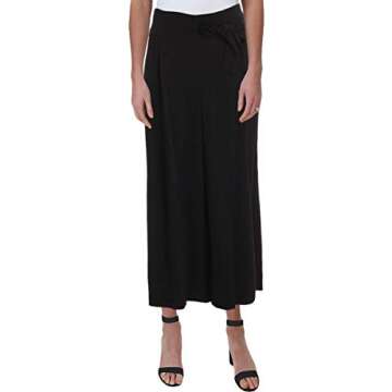 Anne Klein Women's Belted Cropped Trouser, Black, L