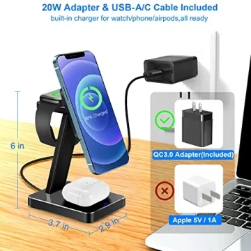 Premium MagSafe 3 in 1 Wireless Charging Station
