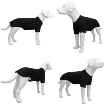 Lovelonglong Pet Clothing Dog Costumes Basic Blank T-Shirt Tee Shirts for Large Dogs Black XXXXL