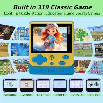 vaomon Handheld Game Console, Mini Arcade Machines Built-in 800 Classical FC Games, (Blue800 Games)