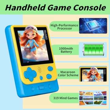 vaomon Handheld Game Console, Mini Arcade Machines Built-in 800 Classical FC Games, (Blue800 Games)