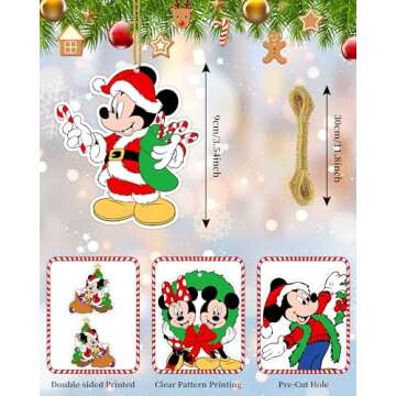 16PCS Disney Christmas Tree Ornaments – Safe for Kids