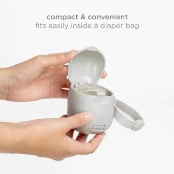 Ubbi On The Go Dual Pacifier Holder, Keeps Baby’s Binkies Clean and Accessible, Includes Silicone Strap, Gray