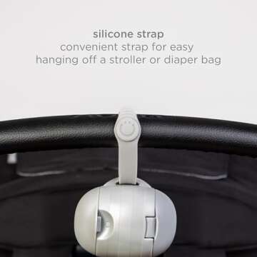 Ubbi On The Go Dual Pacifier Holder, Keeps Baby’s Binkies Clean and Accessible, Includes Silicone Strap, Gray