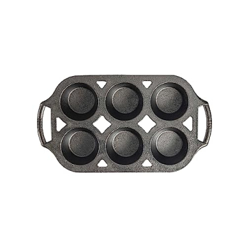 Lodge Cast Iron Muffin Pan - 6 Impressions Ready to Use