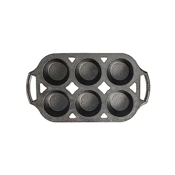 Lodge Cast Iron Muffin Pan - 6 Impressions Ready to Use