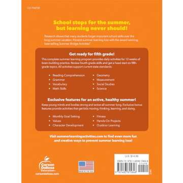 Summer Bridge Activities 4th to 5th Grade Workbooks All Subjects, Activity Book With Math, Reading C...