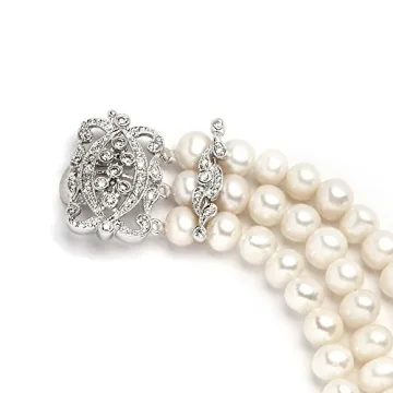 Mariell Elegant Pearl 3-Strand Bridal Bracelet Gift