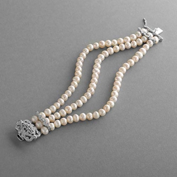 Mariell Elegant Pearl 3-Strand Bridal Bracelet Gift