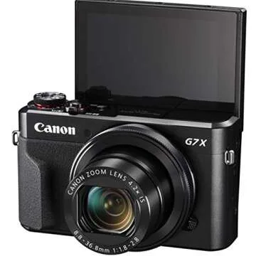 Canon PowerShot G7 X Mark II Digital Camera w/ 1 Inch Sensor and tilt LCD Screen - Wi-Fi & NFC Enabled (Black) with Free Ultra 64GB SDHC Class 10 Card, Hand Grip Bundle