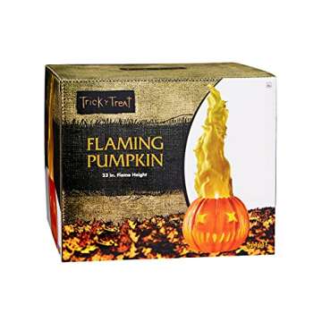 Spirit Halloween Light-Up Flaming Pumpkin Trick 'r Treat Decoration