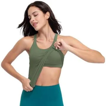 sphinx cat Womens Ribbed Workout Crop Tops with Built in Bra Yoga Racerback Tank Top Avocado-Green L