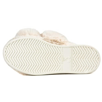 HALLUCI Women's Plush Fleece Cross Band Slippers