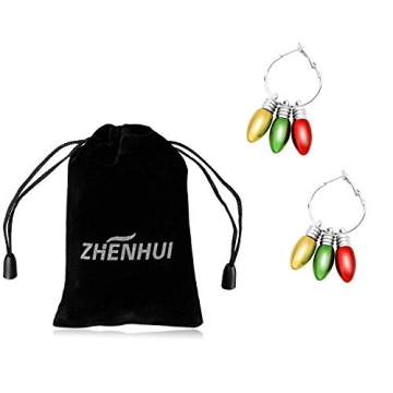 Zhenhui Christmas Bulb Hoop Earrings - Fashion Christmas Holiday Jewelry Gift Hypoallergenic Earrings for Women Girls,Cute Hoop Dangle Earrings with Festive Light Bulb (Hoop Earrings with Bulb)