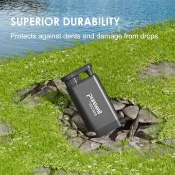 Purewell 3-Stage Stainless Steel Water Filter Pump with Replaceable Carbon 0.01 Micron Water Filter, Portable Outdoor Emergency and Survival Gear - Camping, Hiking, Backpacking