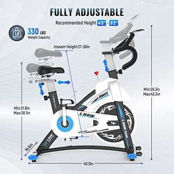 pooboo Indoor Cycling Bike - Comfortable, Smart Fitness Solution