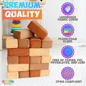 Plush Blocks - Premium Soft Foam Building Block Set for Kids