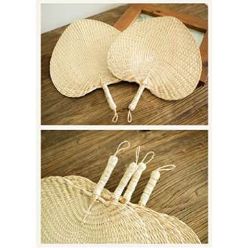 Elegant Eco-Friendly Palm Leaf Hand Fan for Summer Events