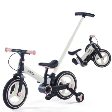 JMMD Toddler Bike with Push Handle for Kids 18-60 Months, 6 in 1 Push Bike with Training Wheels & Pe...