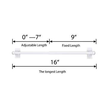 Turquoize 4 Pack Magnetic Curtain Rod Magnetic Curtain Rods For Metal Doors Multi-Use Adjustable Cafe Sidelight Magnetic Rods Extends from 09 inch to 16 inch Magnetic Cafe Curtain Rod, White, 4 Pack