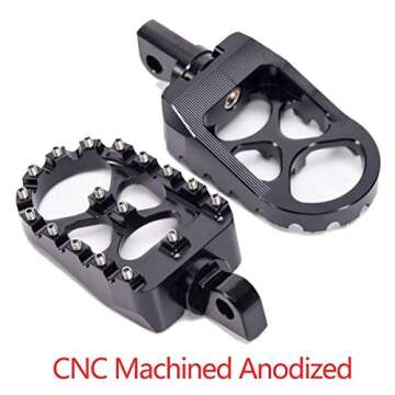 Hopider CNC Wide Foot Pegs 360° Roating MX Chopper Bobber Style for harley Dyna Sportster Fatboy Ir...