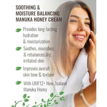 Wild Naturals Manuka Honey Moisturizer for Dry, Sensitive Skin – Eczema Relief Face Cream – Soothing Cream for Redness & Irritation – Face, Hand & Body Moisturizer for Women & Men