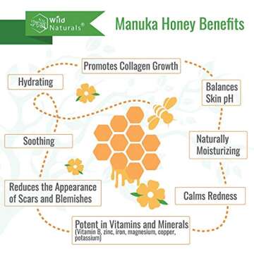 Wild Naturals Manuka Honey Moisturizer for Dry, Sensitive Skin – Eczema Relief Face Cream – Soothing Cream for Redness & Irritation – Face, Hand & Body Moisturizer for Women & Men