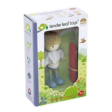 Tender Leaf Toys - The Goodwood Family - Wooden Miniatures Flexible Doll, Multicultural Action Figure for Dollhouse - Encourage Creative and Imaginative Fun Play for Children - Age 3+