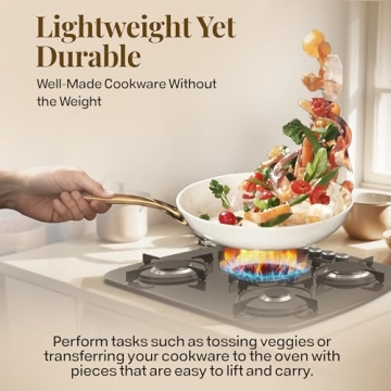 Gotham Steel 15 Pc Ceramic Pots and Pans Set Non Stick, Kitchen Cookware Sets, Pot and Pan Set, Ceramic Cookware Set, Non Toxic Cookware Set, Non Stick Pots and Pan Set Dishwasher Safe, Cream White