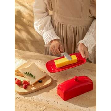 Sweese Butter Dish - Elegant Porcelain Butter Keeper