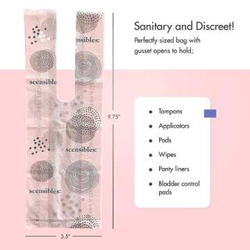 Disposal Bags for Menstrual Care Products - 50 ct Refill Box - for Disposal of Tampons, Pads, Panty Liners, Hygiene Products