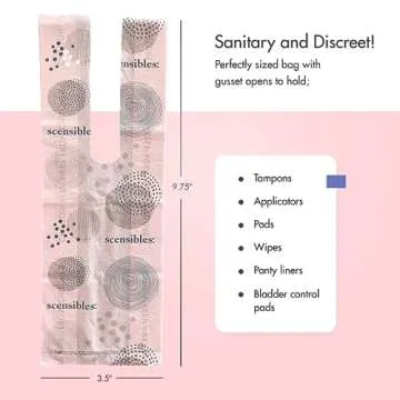 Disposal Bags for Menstrual Care Products - 50 ct Refill Box - for Disposal of Tampons, Pads, Panty Liners, Hygiene Products