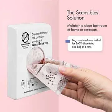 Disposal Bags for Menstrual Care Products - 50 ct Refill Box - for Disposal of Tampons, Pads, Panty Liners, Hygiene Products