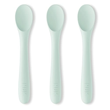 NUK Silicone Baby Spoons, Durable Silicone Material, Easy to Hold & Feed, Dishwasher-Safe, BPA-Free,...
