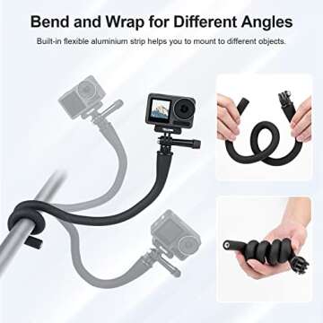 TELESIN Flexible Mount Clamp for Easy Smartphone & Camera Use