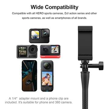 TELESIN Flexible Mount Clamp for Easy Smartphone & Camera Use