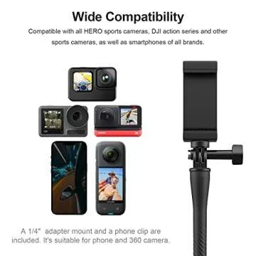 TELESIN Flexible Mount Clamp for Easy Smartphone & Camera Use