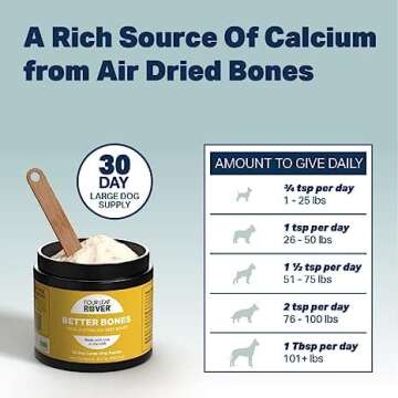 Four Leaf Rover Better Bones Bone Meal for Dogs - Dog Calcium Supplement for Healthy Joints, Teeth, & Bones - from 100% Grass-Fed New Zealand Beef Bone