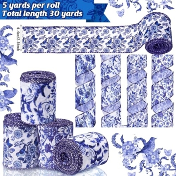 Lyrow Wired Chinoiserie Ribbon - Elegant Floral Ribbons