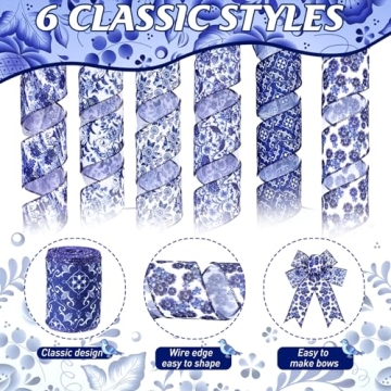 Lyrow Wired Chinoiserie Ribbon - Elegant Floral Ribbons