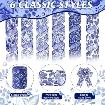 Lyrow Wired Chinoiserie Ribbon - Elegant Floral Ribbons