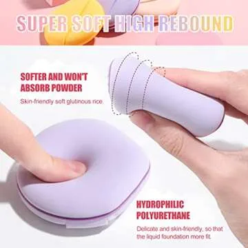 Foundation Sponge BS-MALL Blender Sponge for Liquid, Cream, and Powder, Multi-colored Makeup Sponges Pack of 4